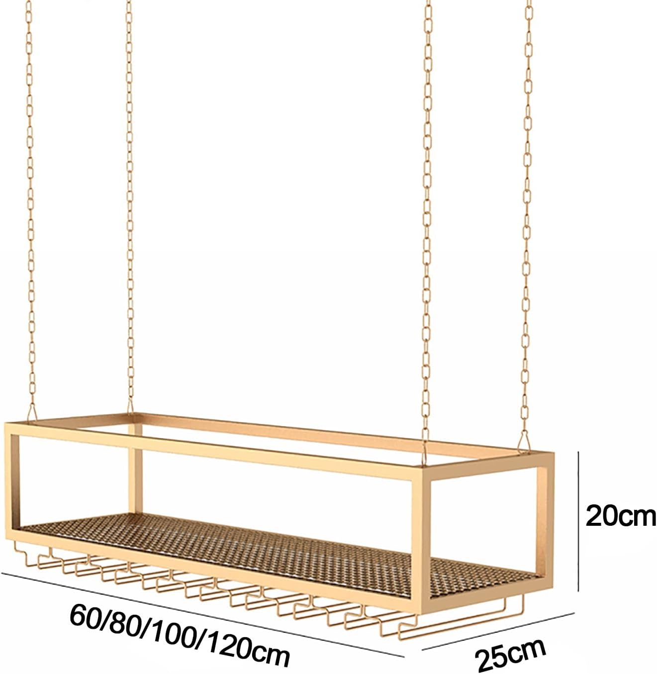Ceiling Wine Glass Rack with Adjustable Height