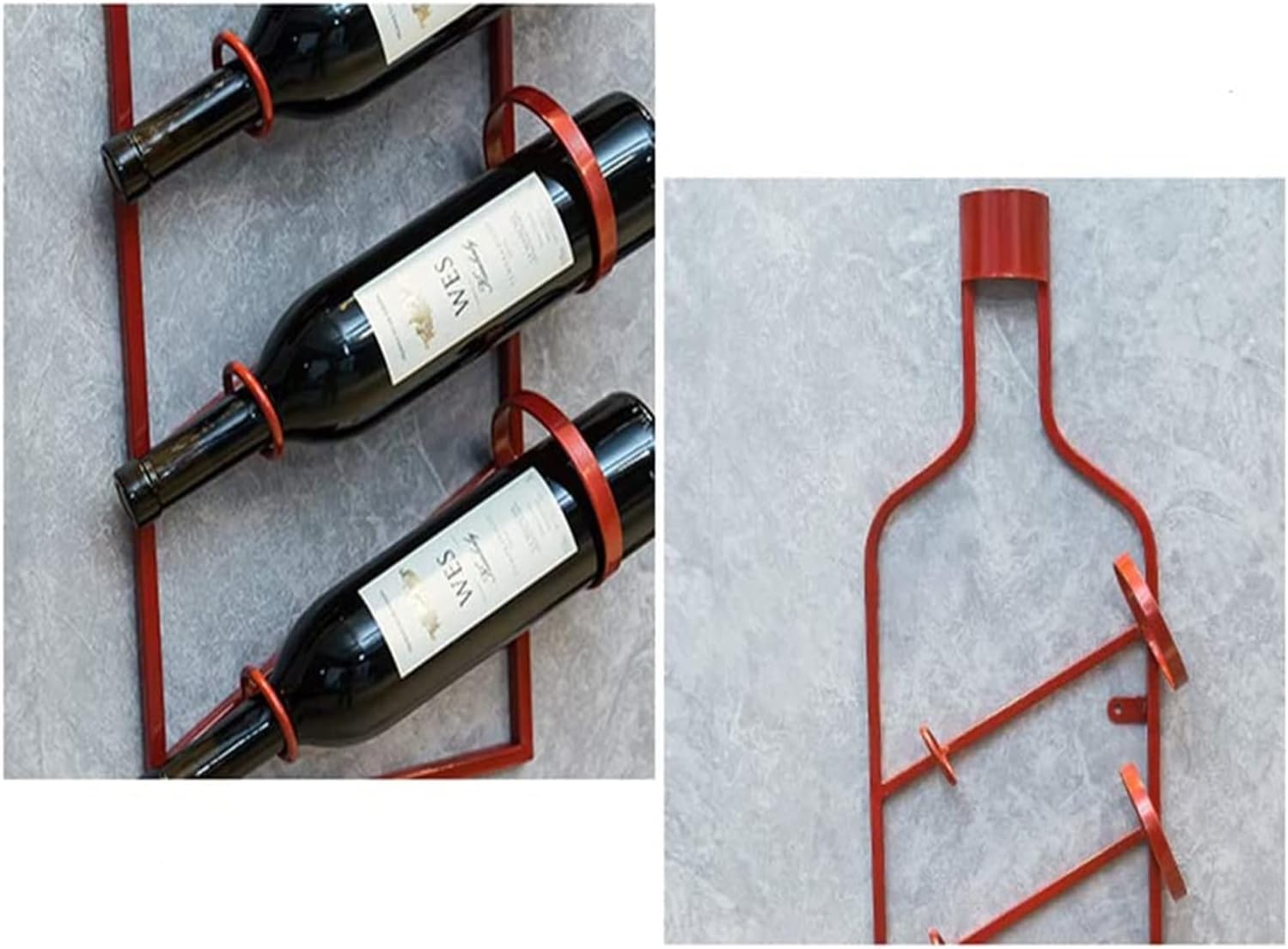 ALDEPO Wall-Mounted Wine Rack 4 Bottles Metal