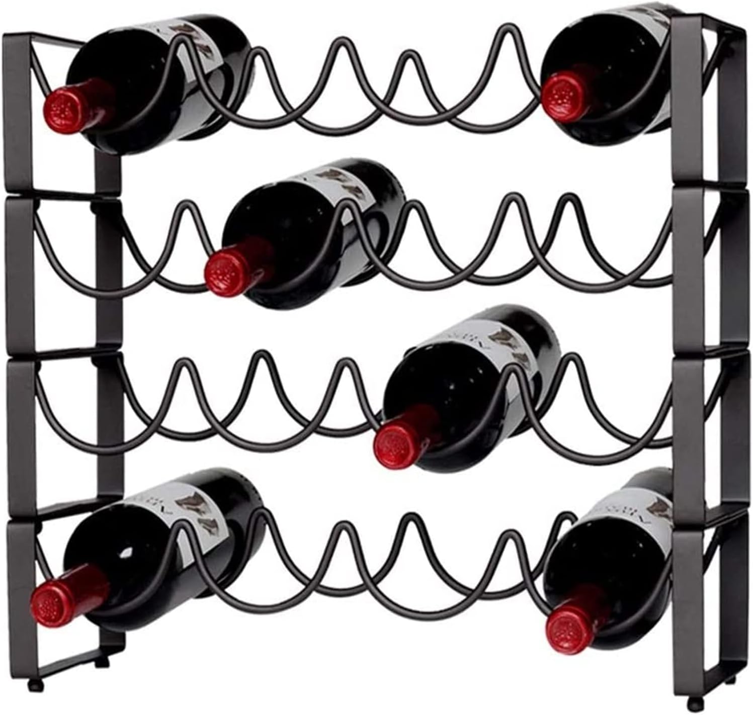 ALDEPO Wall-Mounted Wine Rack with Wrought Iron Design