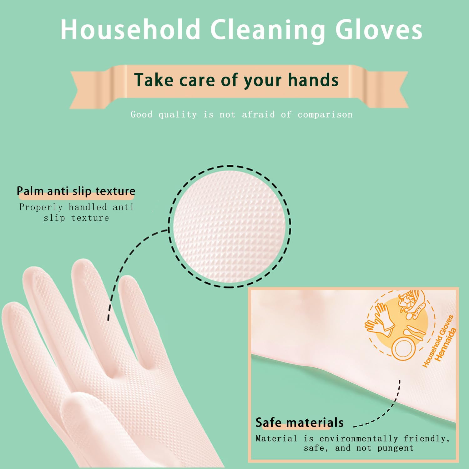 Klmfatsig Reusable Nitrile Gloves Set of Two