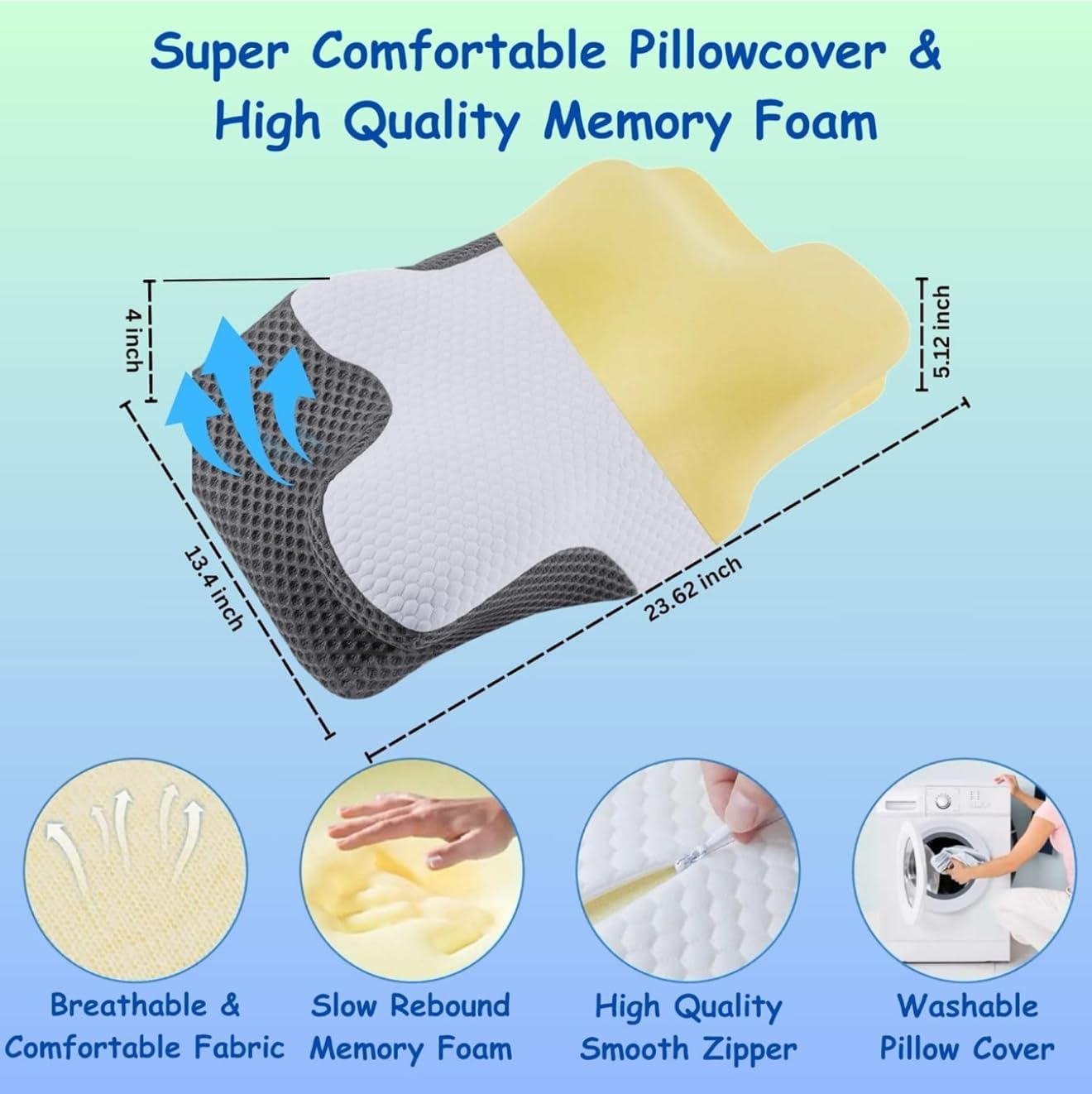 Love Nest Cervical Neck Pillow with Memory Foam