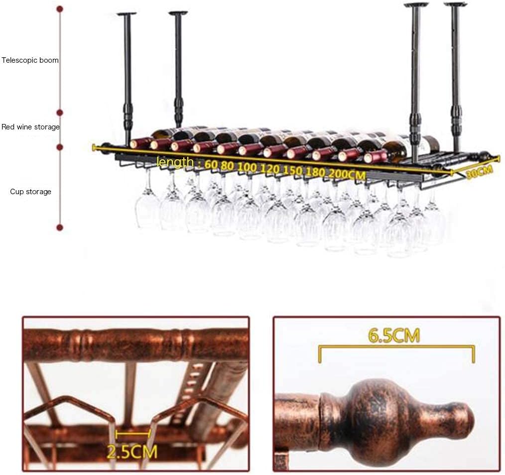Adjustable Wall-Mounted Wine Rack with Glass Holder
