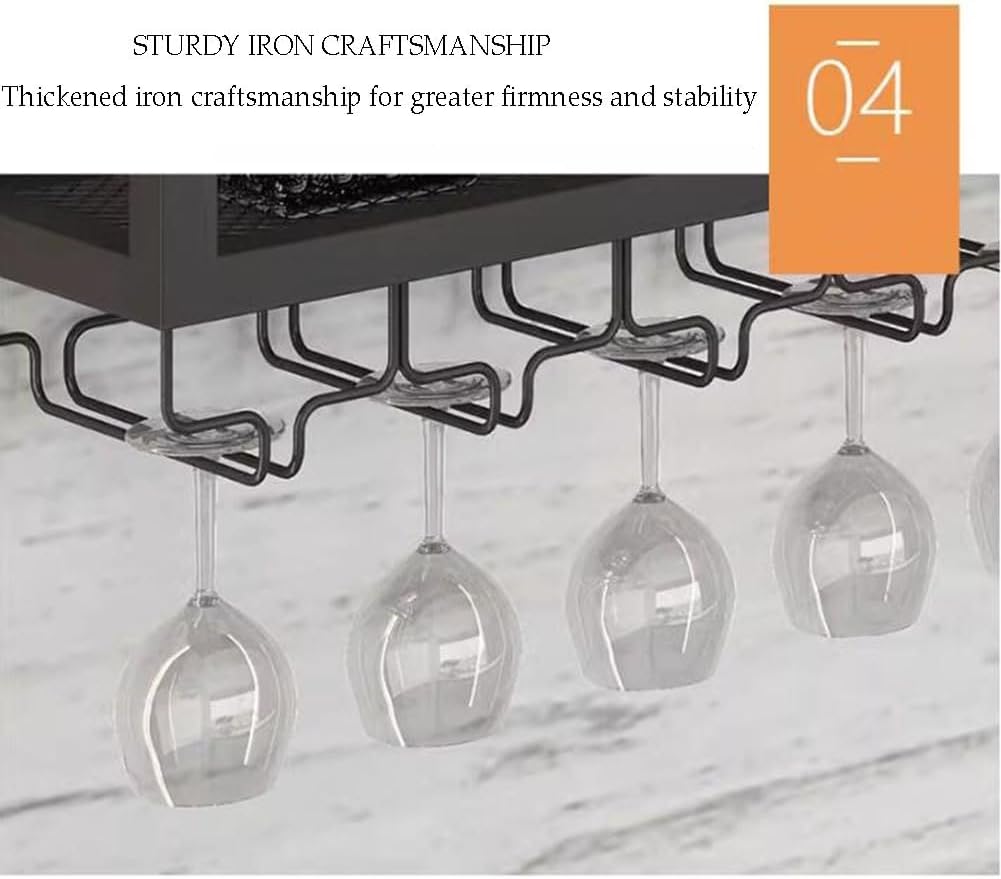 SilteD Wall-Mounted Wine Rack - 120x20x120Cm Metal Holder