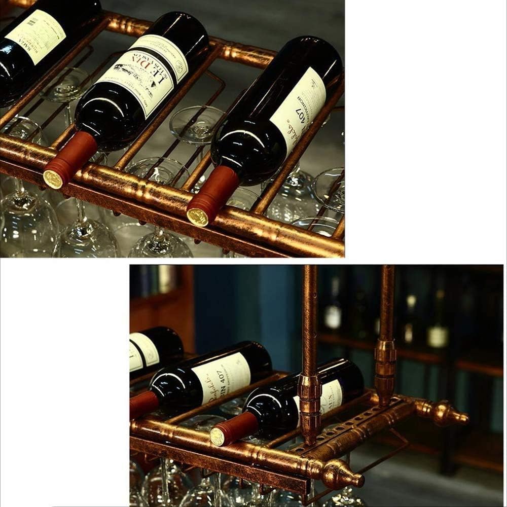 Adjustable Wall-Mounted Wine Rack in Brass