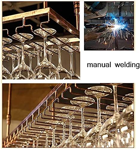 Ceiling Wine Rack with Glass Holder Shelf 90x35cm