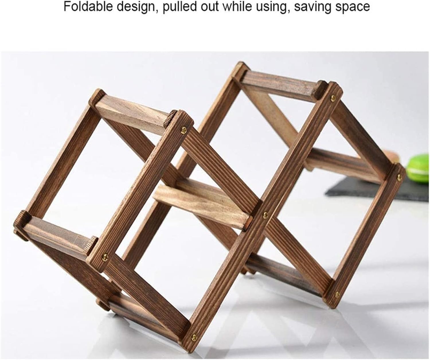ALDEPO Foldable Freestanding Wine Rack 3-5 Bottles Beige 45cm