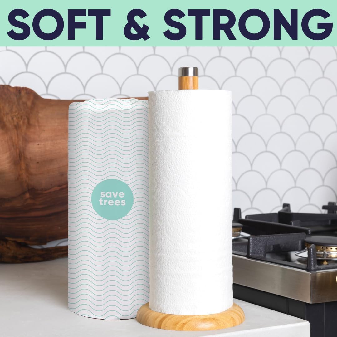 Bamboo Paper Towels 12pk - 1800 Sheets Eco-Friendly Kitchen Rolls