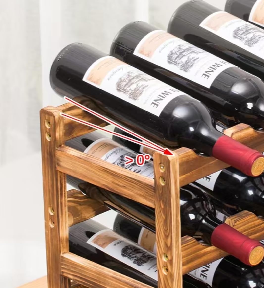 HealthEmpireLLC Bamboo Wine Rack 6 Bottle 2-Tier