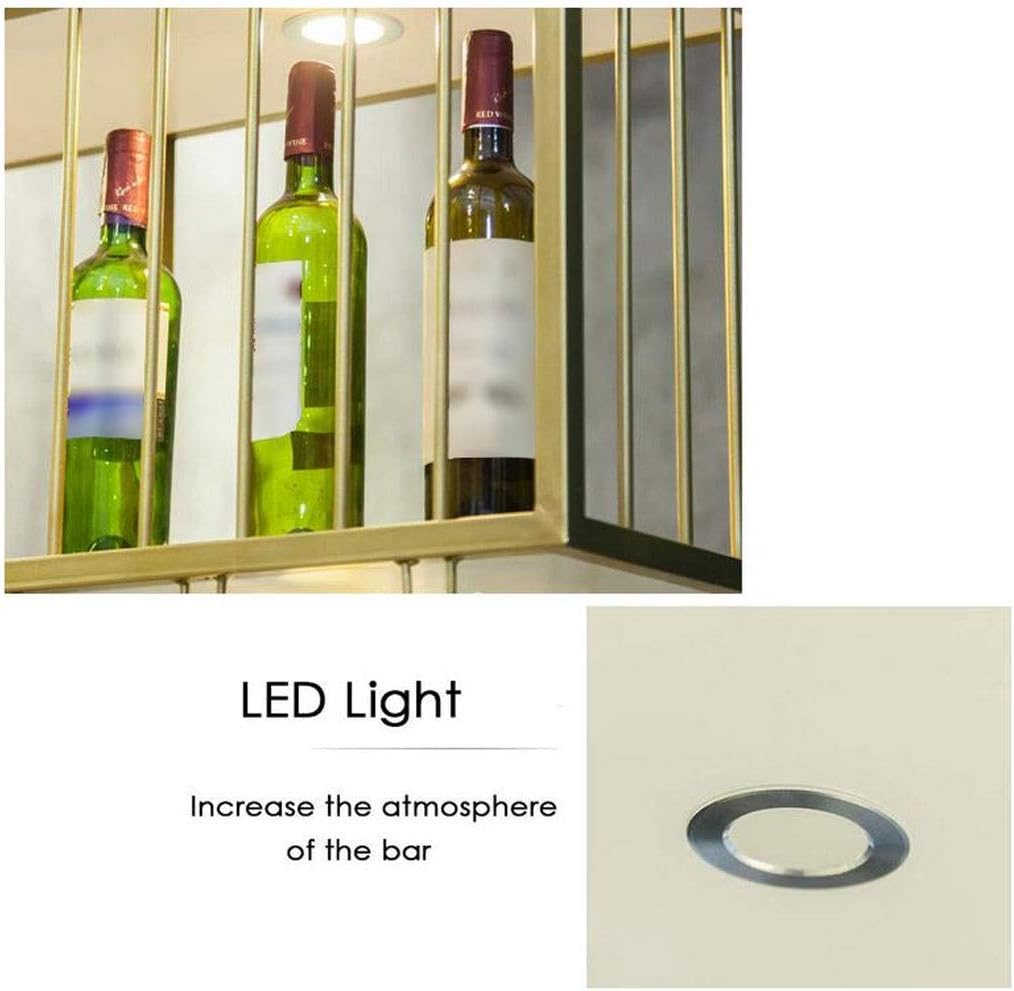 Wall-Mounted Wine Rack with LED Light