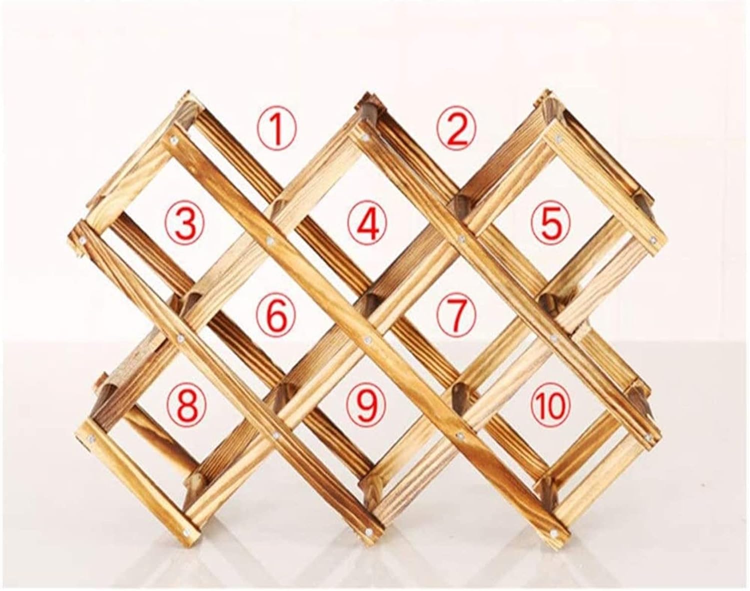 ALDEPO Wall-Mounted Wine Rack with Buckle and Solid Wood Design