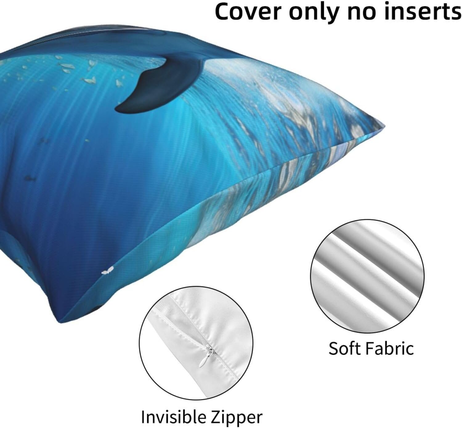 Ogniwo Cool Dolphin Throw Pillow 12x12 Inch Soft Square Cushion Case