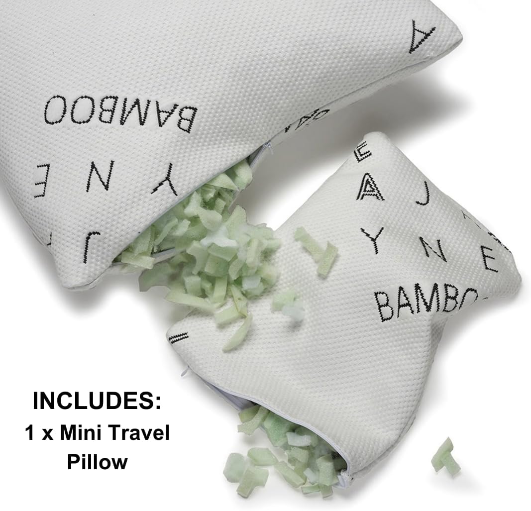 Ella Jayne Luxury Viscose Bamboo Pillow with Zipper and Carry Pouch