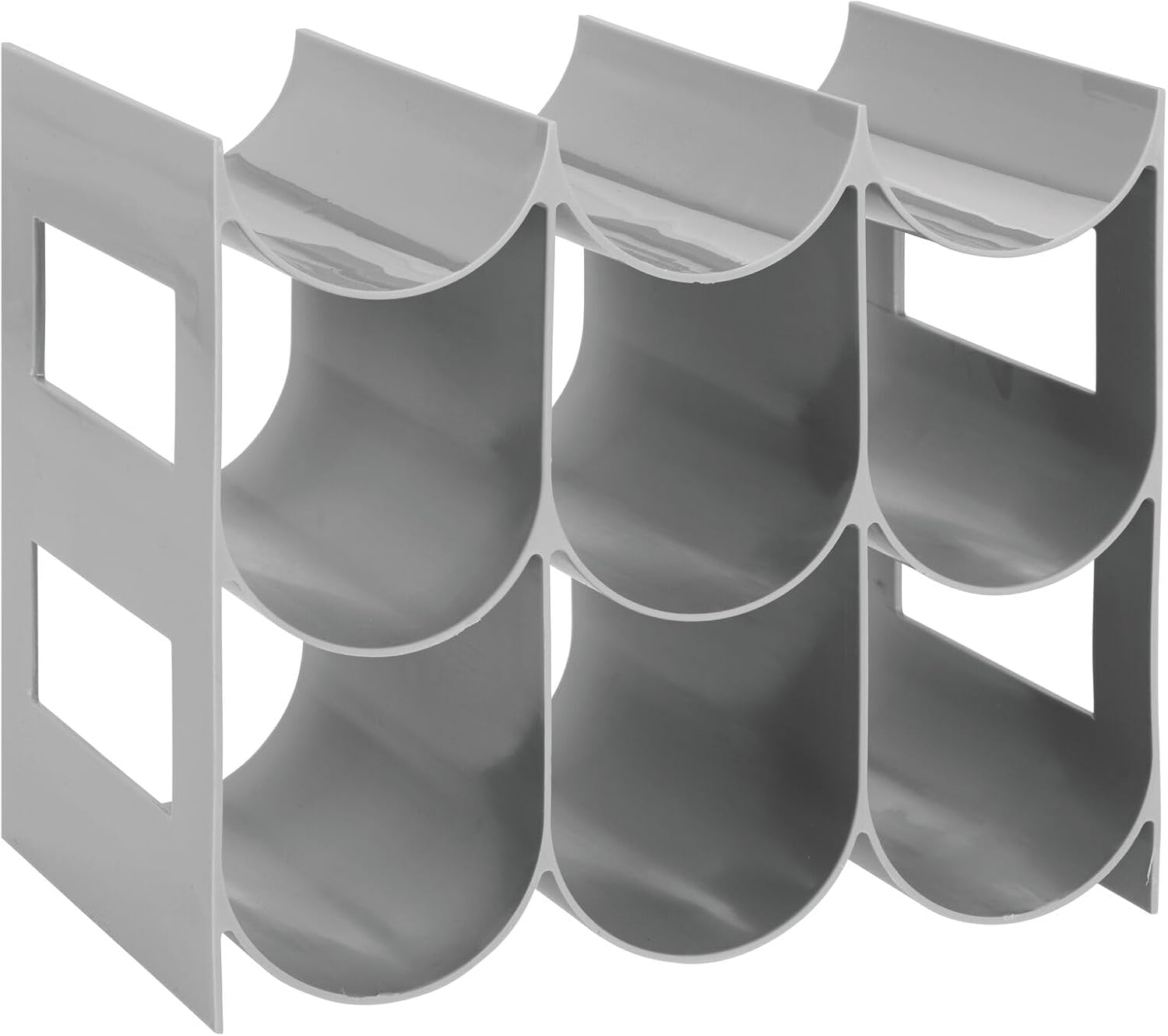 mDesign Wine Rack Storage Organizer - 3 Tiers 9 Bottles Gray