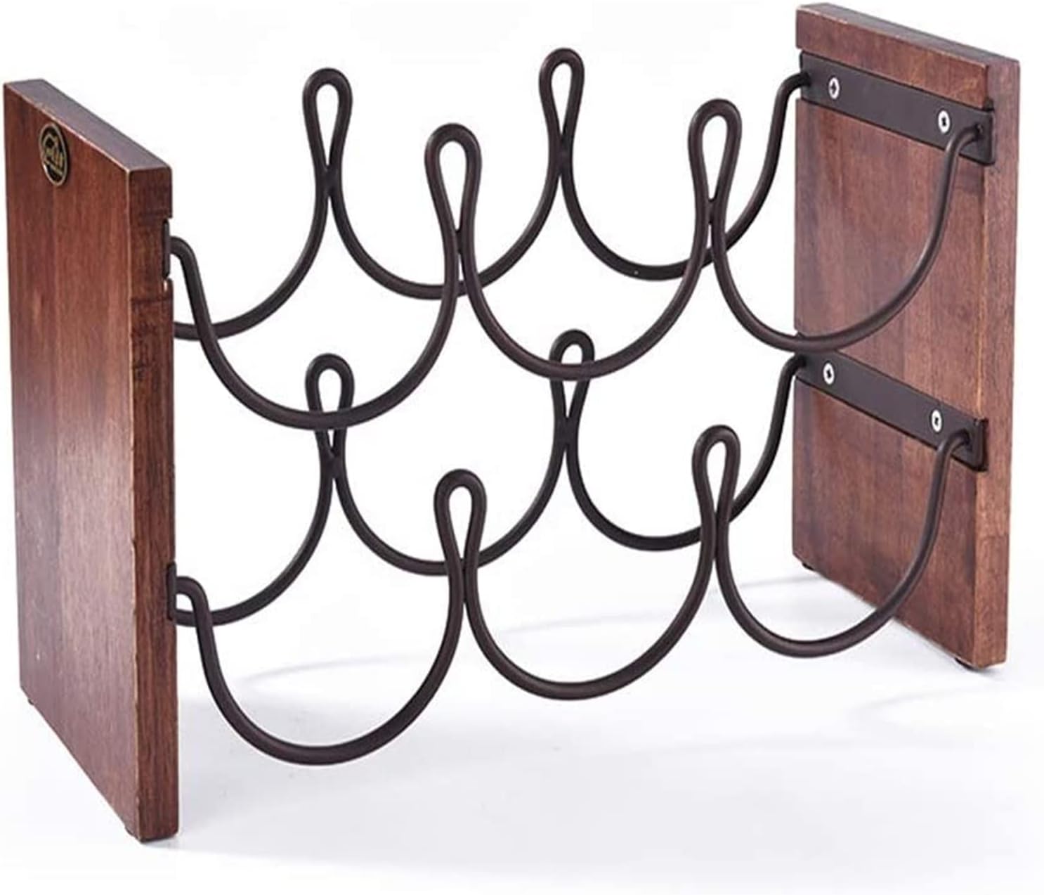 ALDEPO 6-Bottle Stackable Wall Mounted Wine Rack Brown