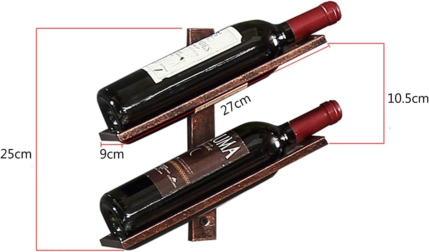 ALDEPO Wall-Mounted Wine Rack Bronze 2 Bottles