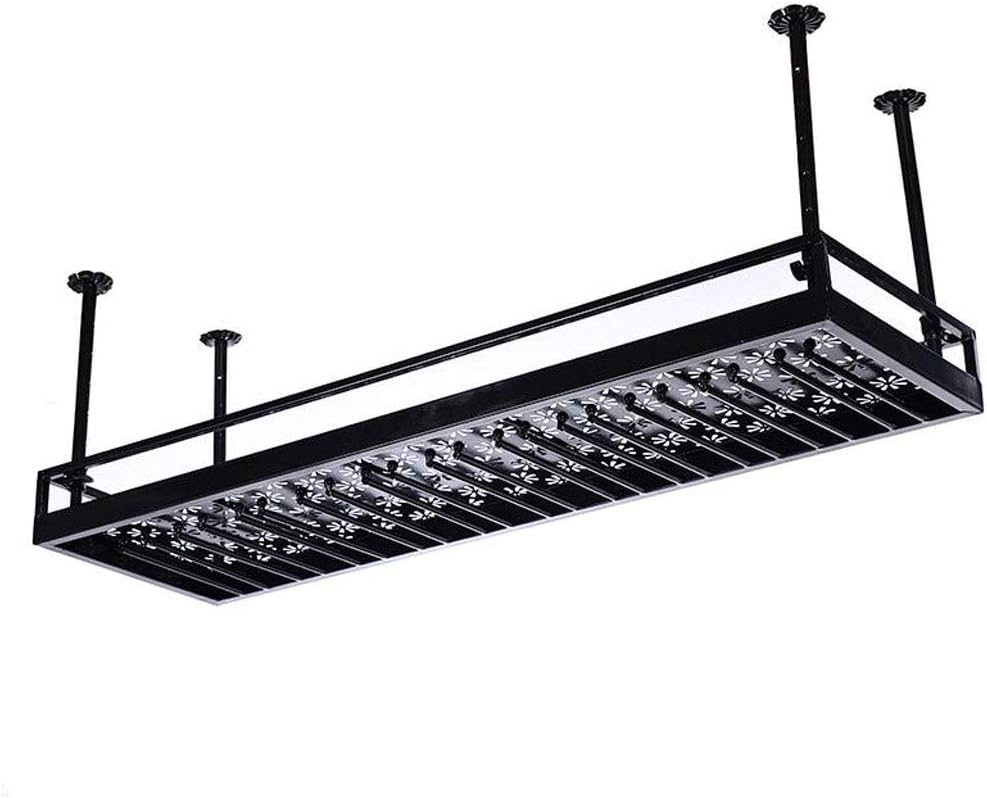 Adjustable Black Wall-Mounted Wine Rack