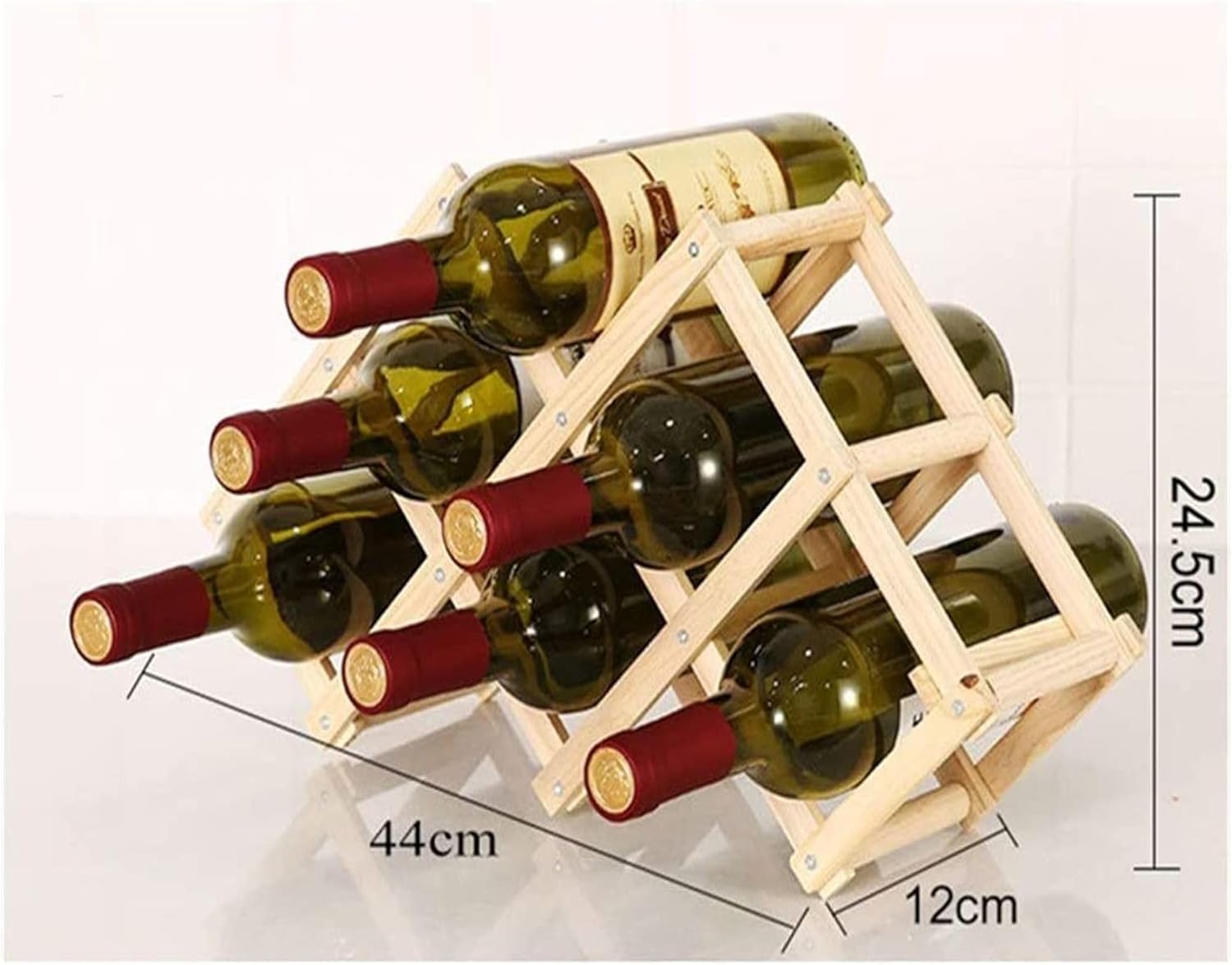 ALDEPO Wall-Mounted Wine Rack with Buckle Wood Texture