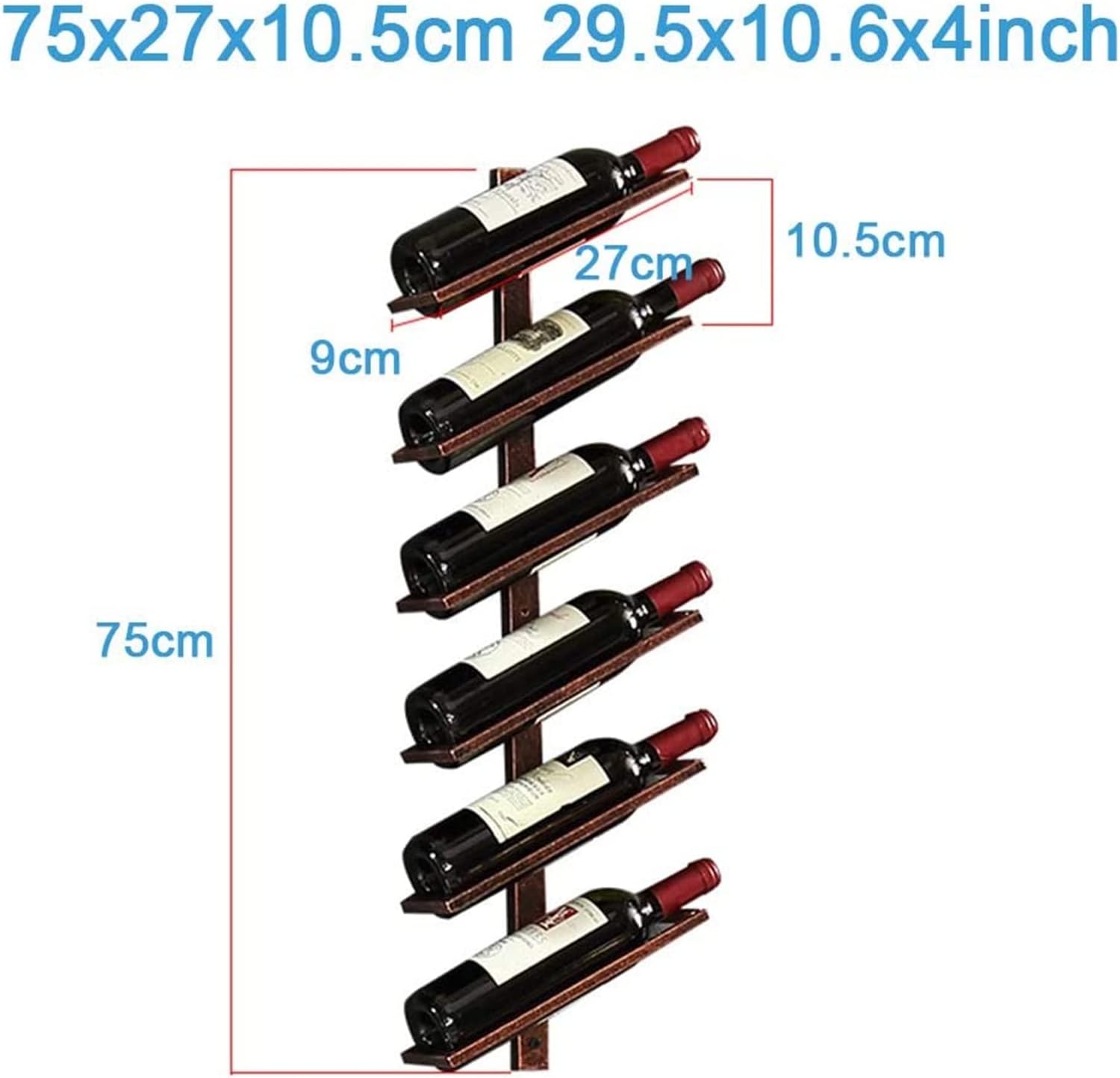 ALDEPO Wall Mounted Wine Rack 6 Bottles Light Green
