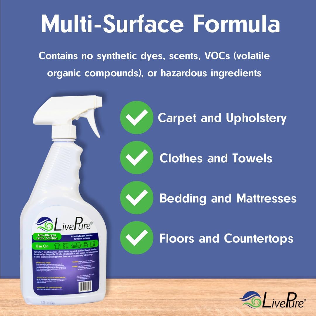 LivePure Anti-Allergen 32 OZ Fabric Spray for Allergies