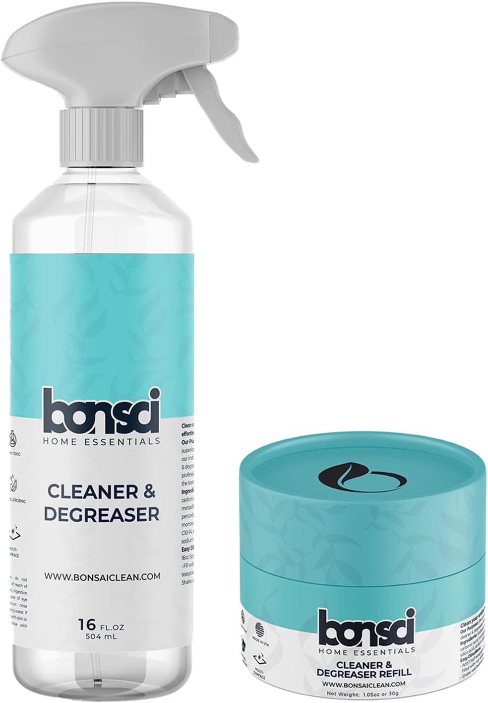 Bonsai Multi-Surface Cleaner Refill Spray Bottle Combo 1
