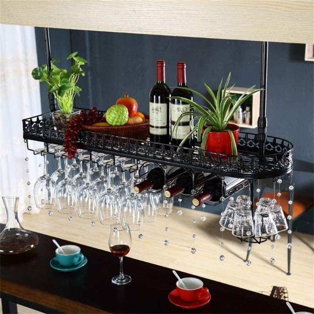 Functional Wall-Mounted Wine Rack with Glass Holder Shelf