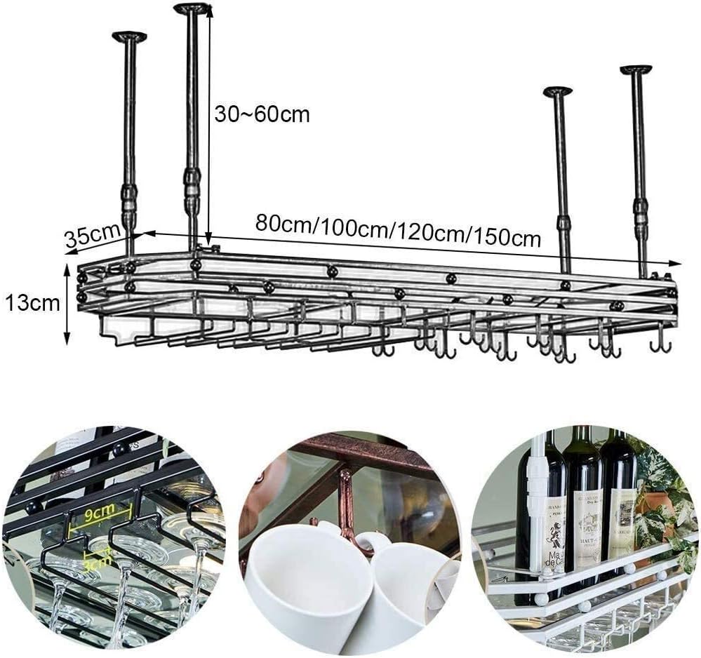 Suuim Wall Mounted Wine Rack with Glass Holder and Shelf 1