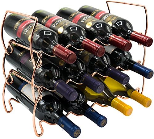 Sorbus Copper 3-Tier Wine Rack - Holds 12 Bottles