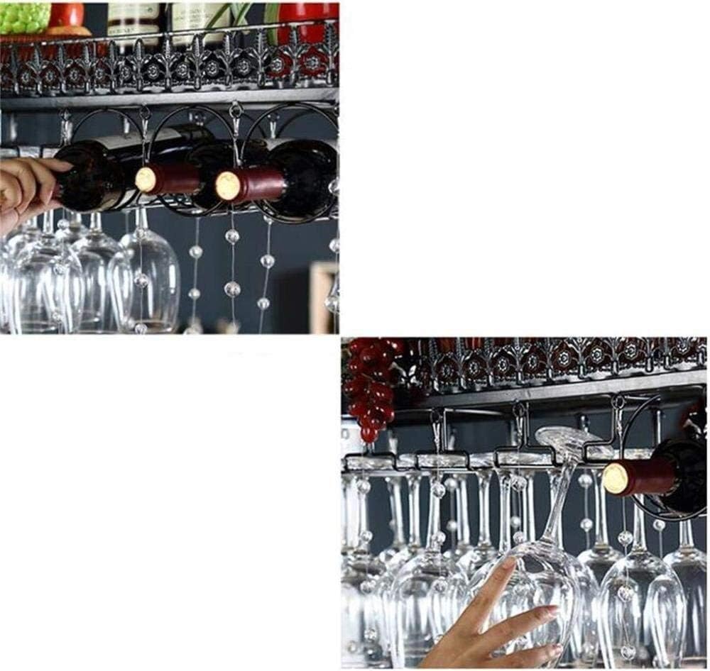 Functional Wall-Mounted Wine Rack with Glass Holder Shelf