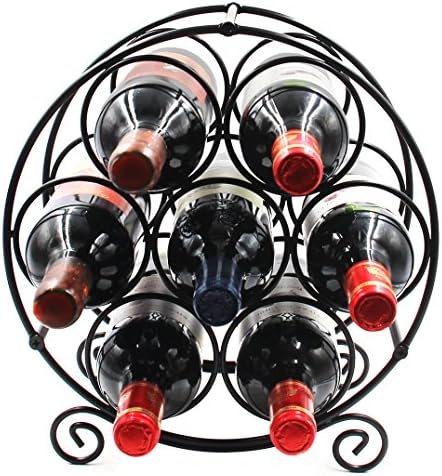 PAG 7 Bottles Freestanding Wine Rack Black