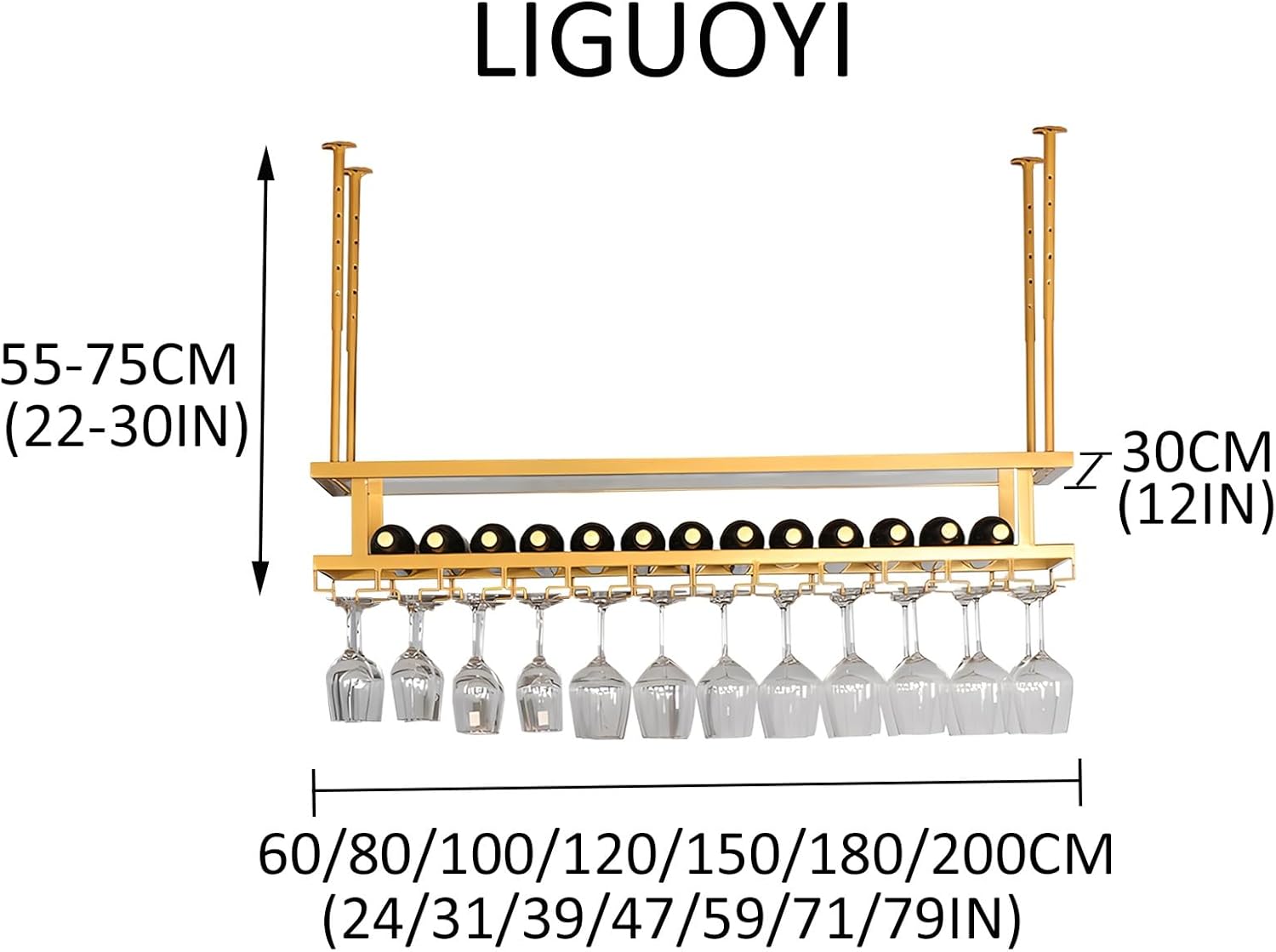 LIGUOYI Adjustable Wine Glass Rack with Screws