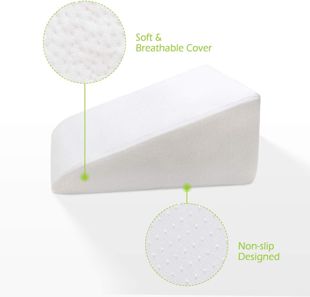 OasisCraft 12 Inch Bed Wedge Pillow for Acid Reflux