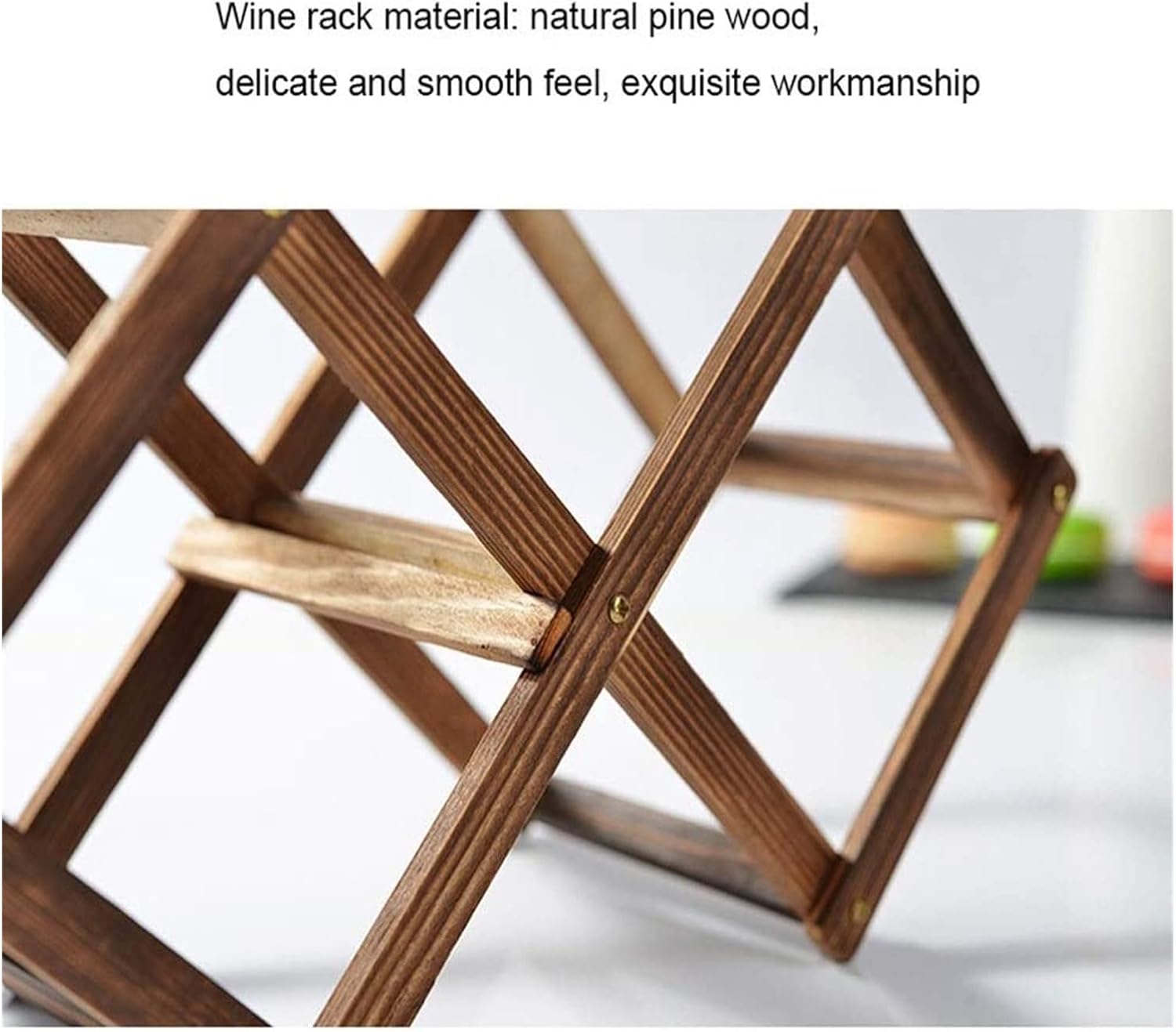 ALDEPO Foldable Freestanding Wine Rack 3-5 Bottles Beige 45cm