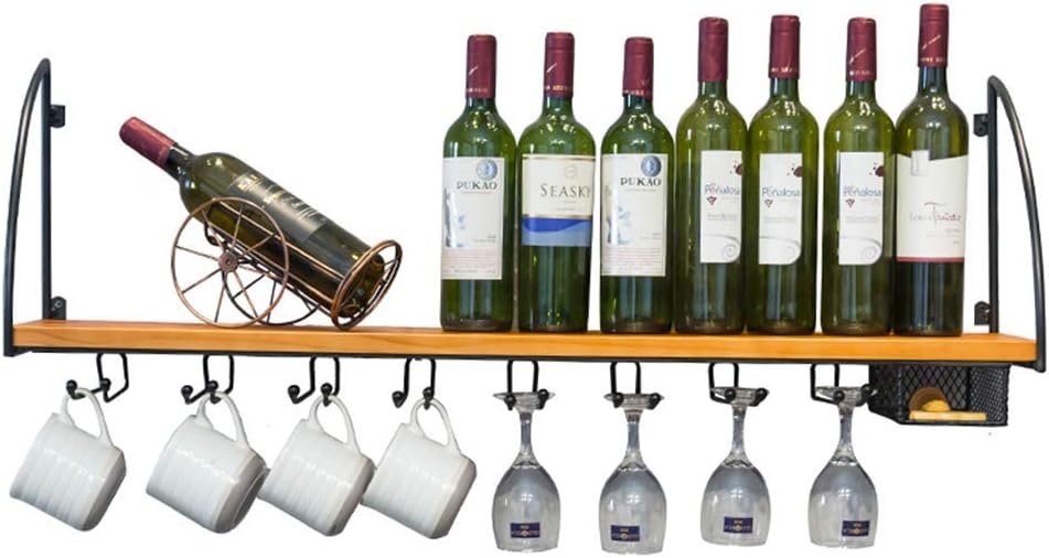LASEVE Wall-Mounted Wine Rack 80Cm Industrial Rustic Design
