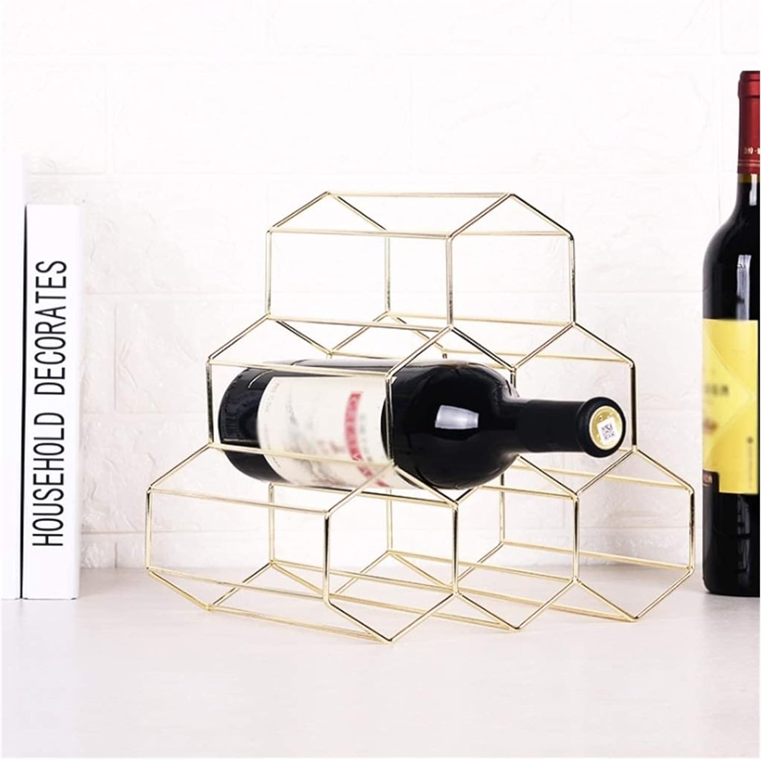 ALDEPO Iron Wire Hexagon Wine Rack Freestanding