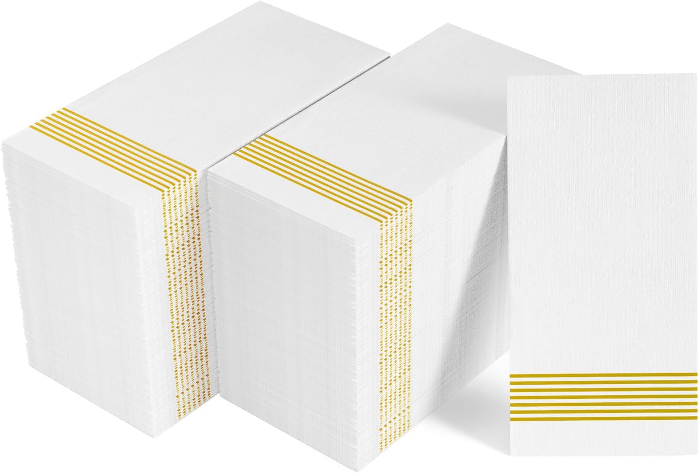 LITOPAK 200 Pack Gold Striped Paper Towels