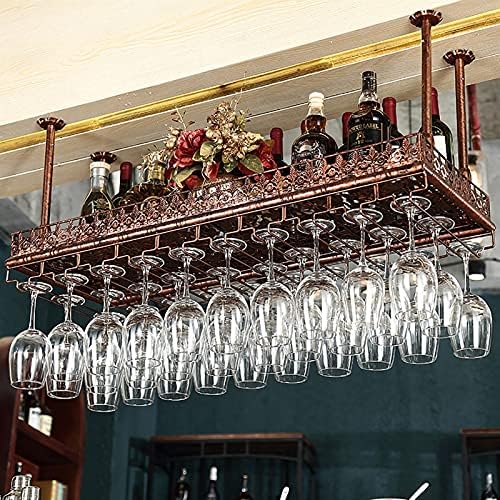 Adjustable Metal Ceiling Wine Rack for Home Bar Decor