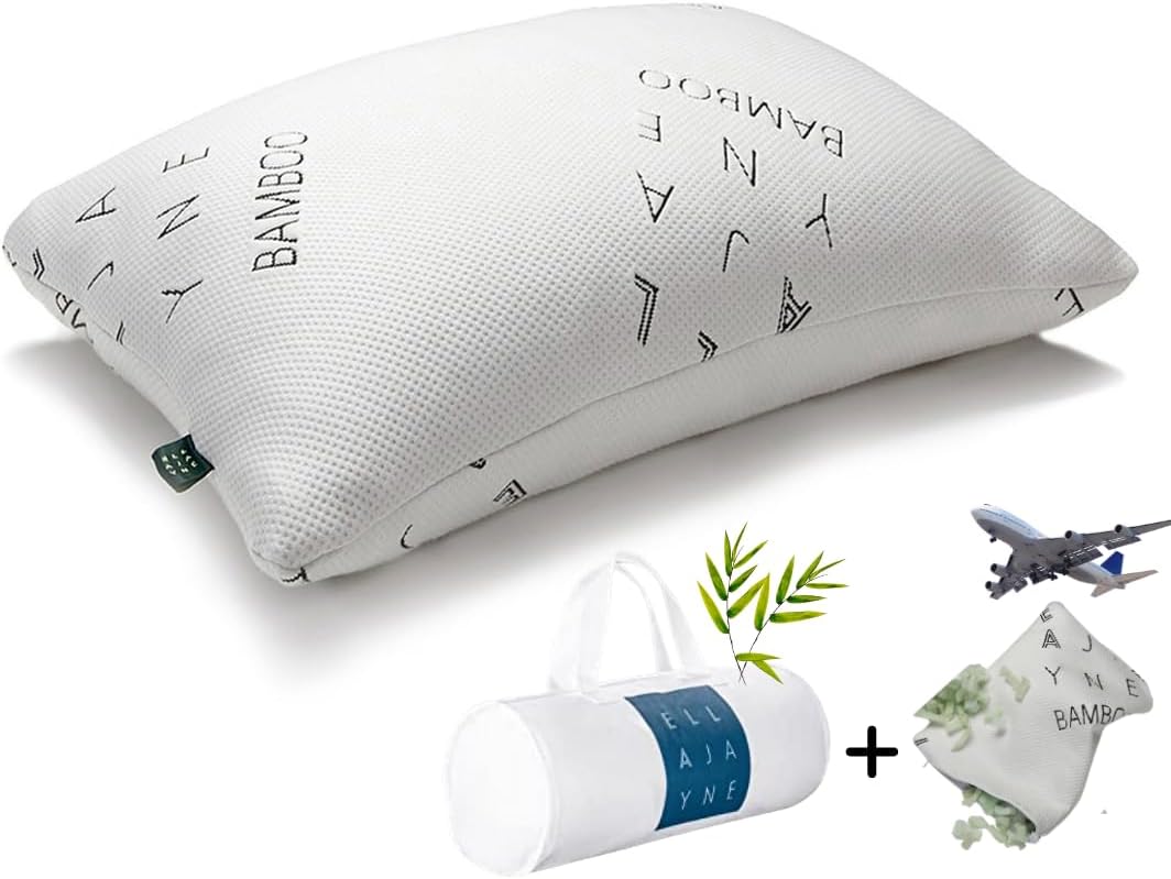 Ella Jayne Luxury Viscose Bamboo Pillow with Zipper and Carry Pouch