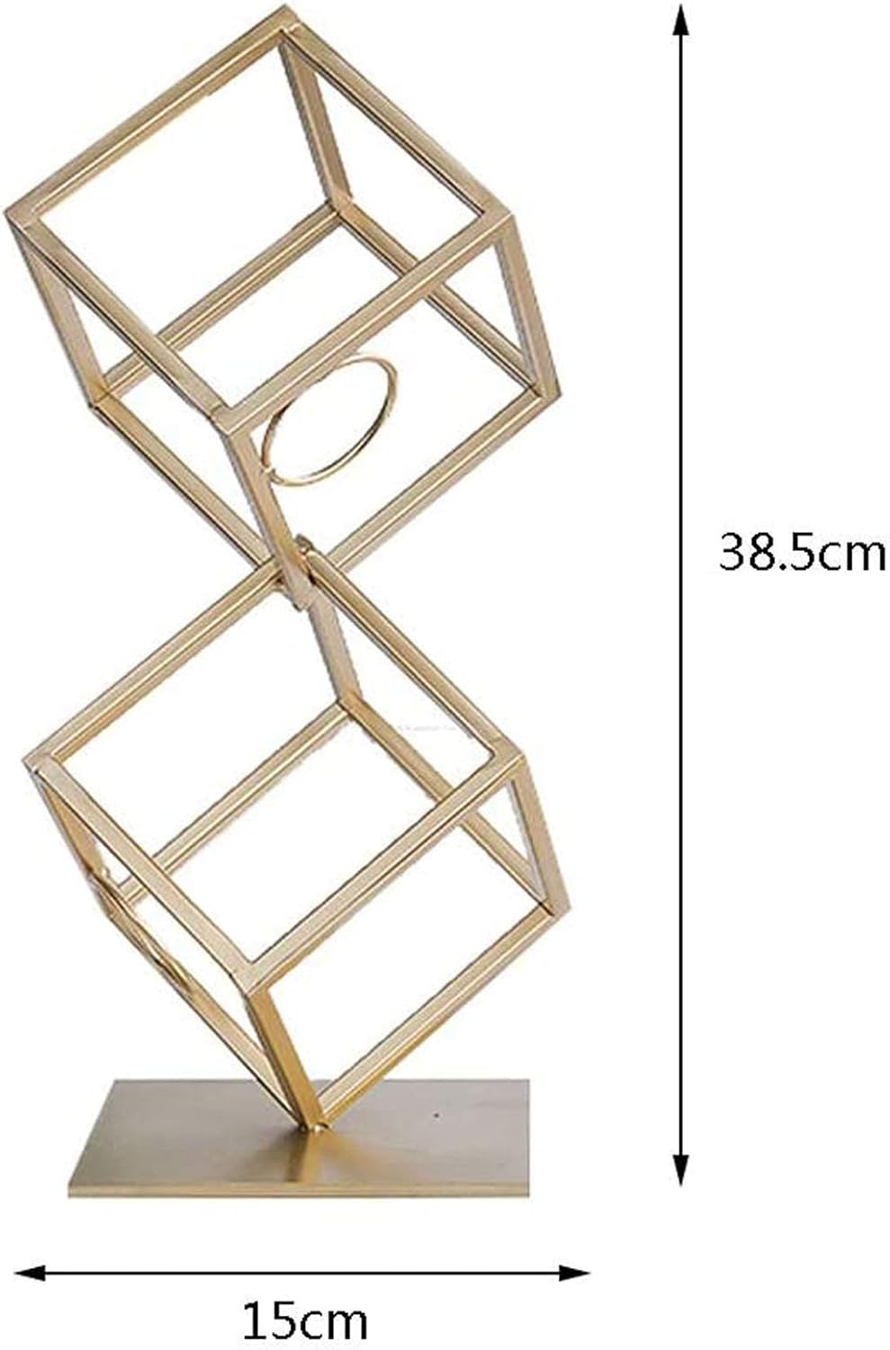 BOCbco 2 Layers Tabletop Wine Racks Gold Iron Design for 2 Bottles