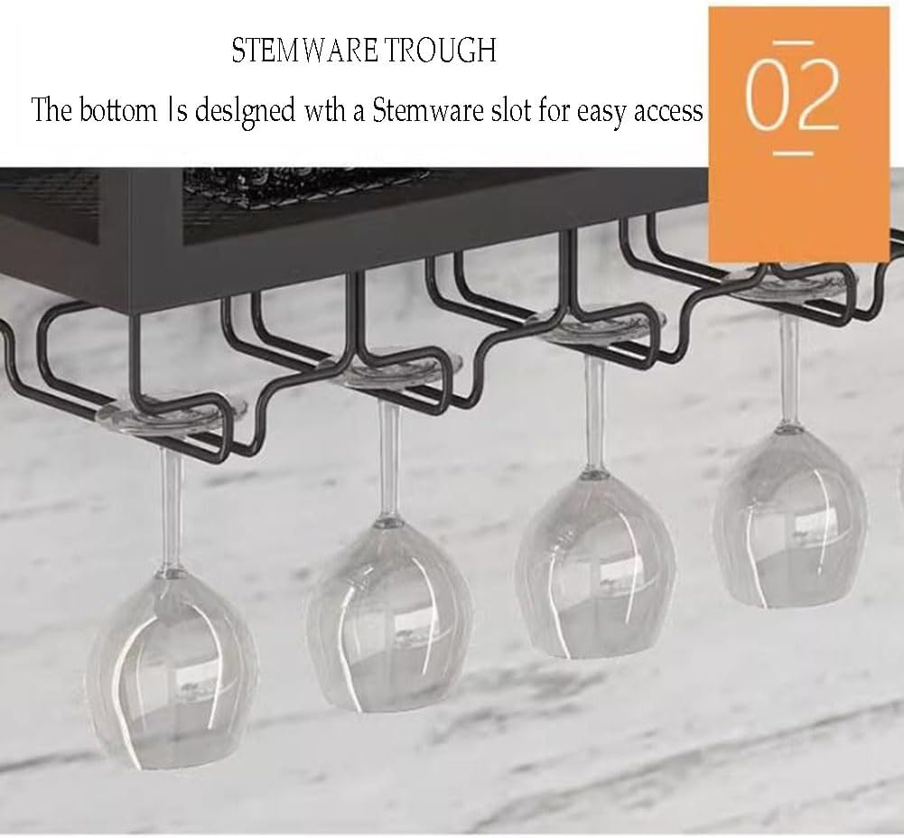 SilteD Wall-Mounted Wine Rack - 120x20x120Cm Metal Holder