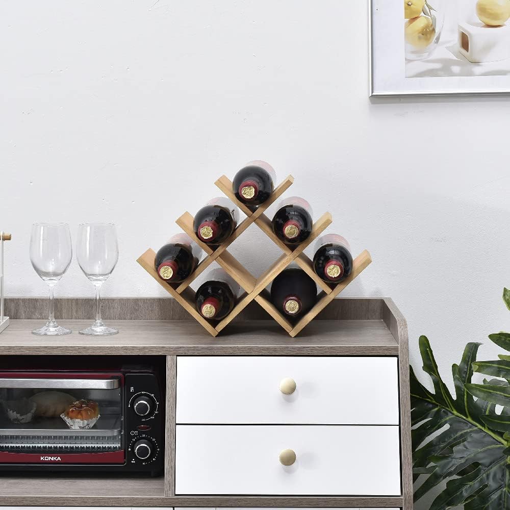 KIRIGEN 3-Tier Wooden Wine Rack for 8 Bottles 1