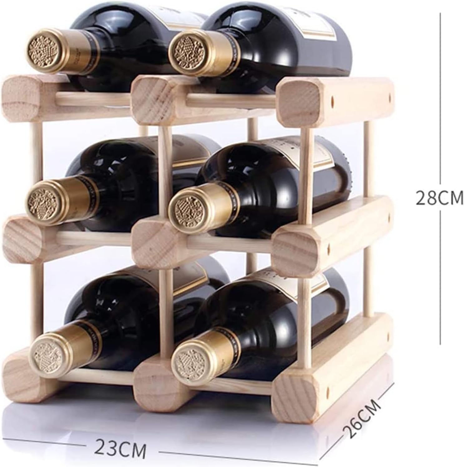 ALDEPO 8 Bottle Freestanding Wine Rack Solid Wood