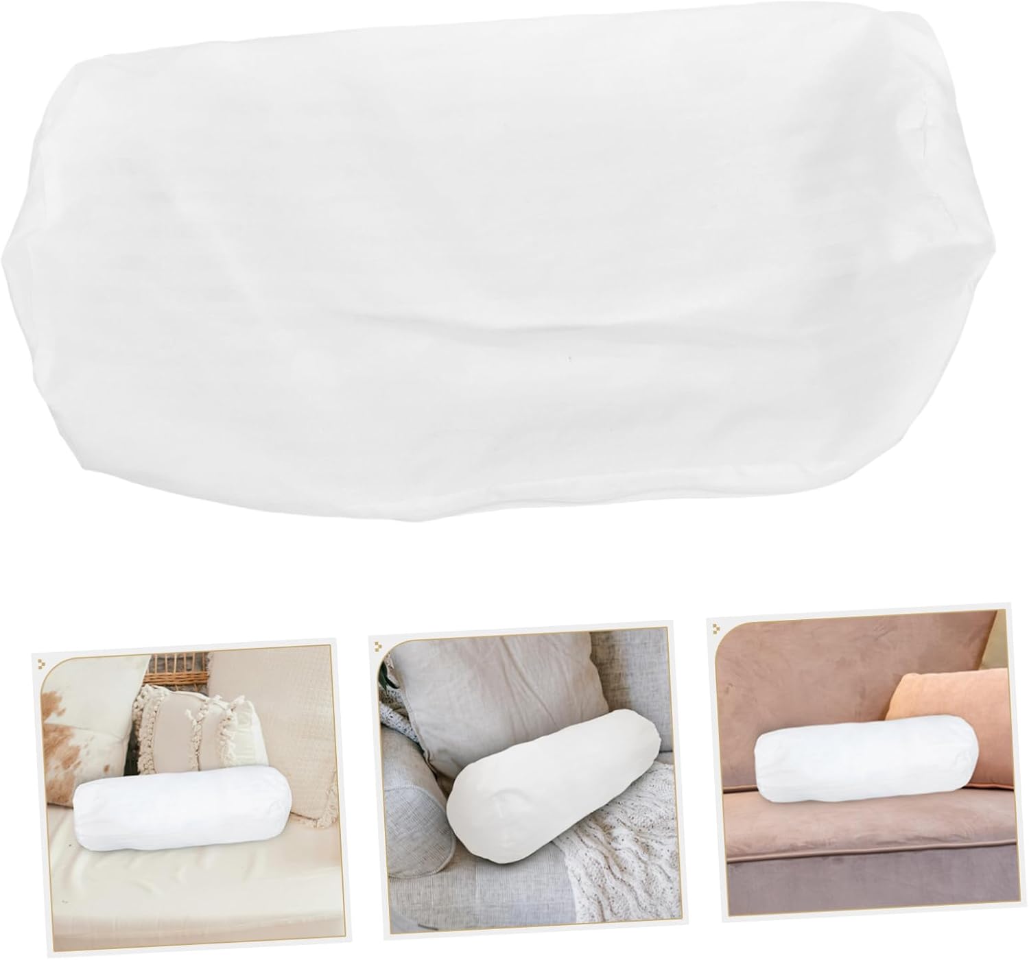 POPETPOP Cylindrical Neck Pillow Case White