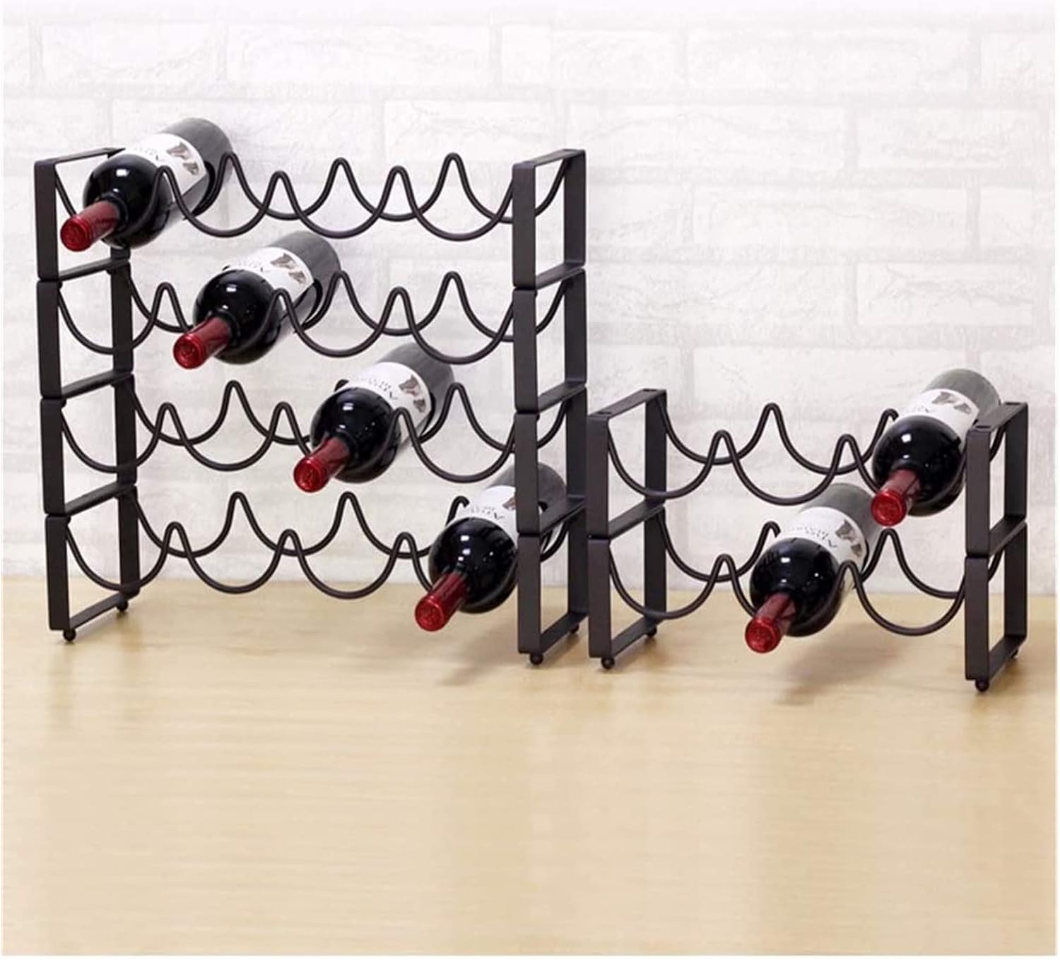 ALDEPO Wall-Mounted Wine Rack with Wrought Iron Design
