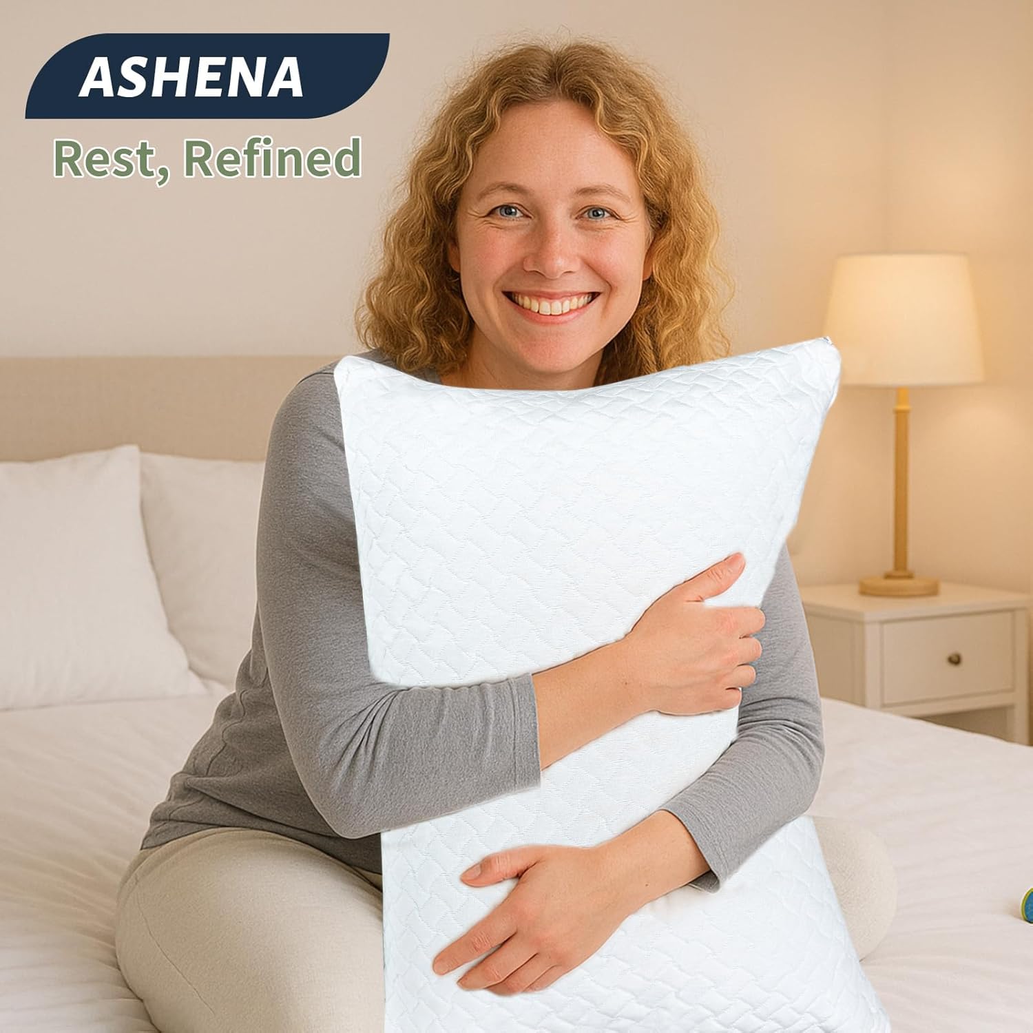 Ashena Adjustable Pillow with Cooling Bamboo Cover