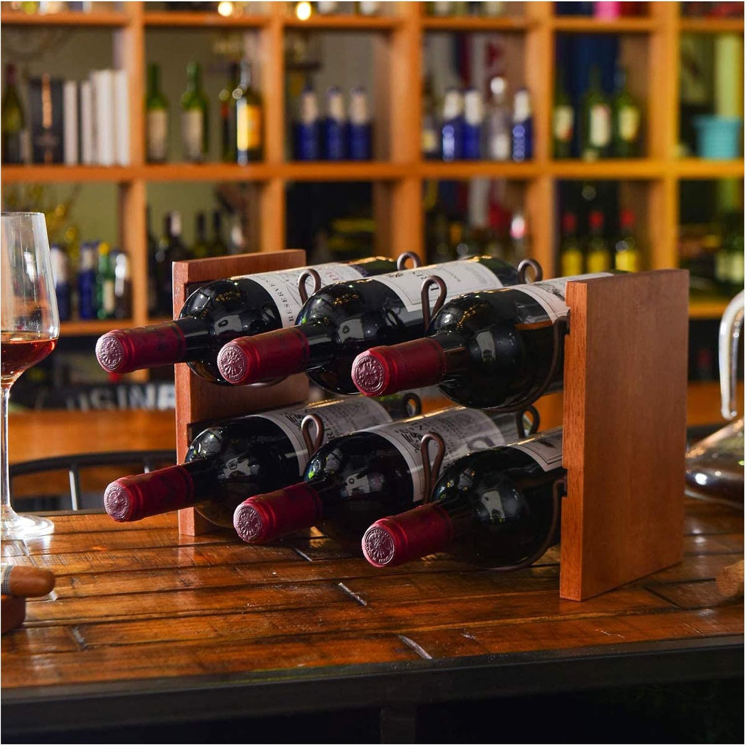 BOCbco Tabletop Wine Rack for 6 Bottles