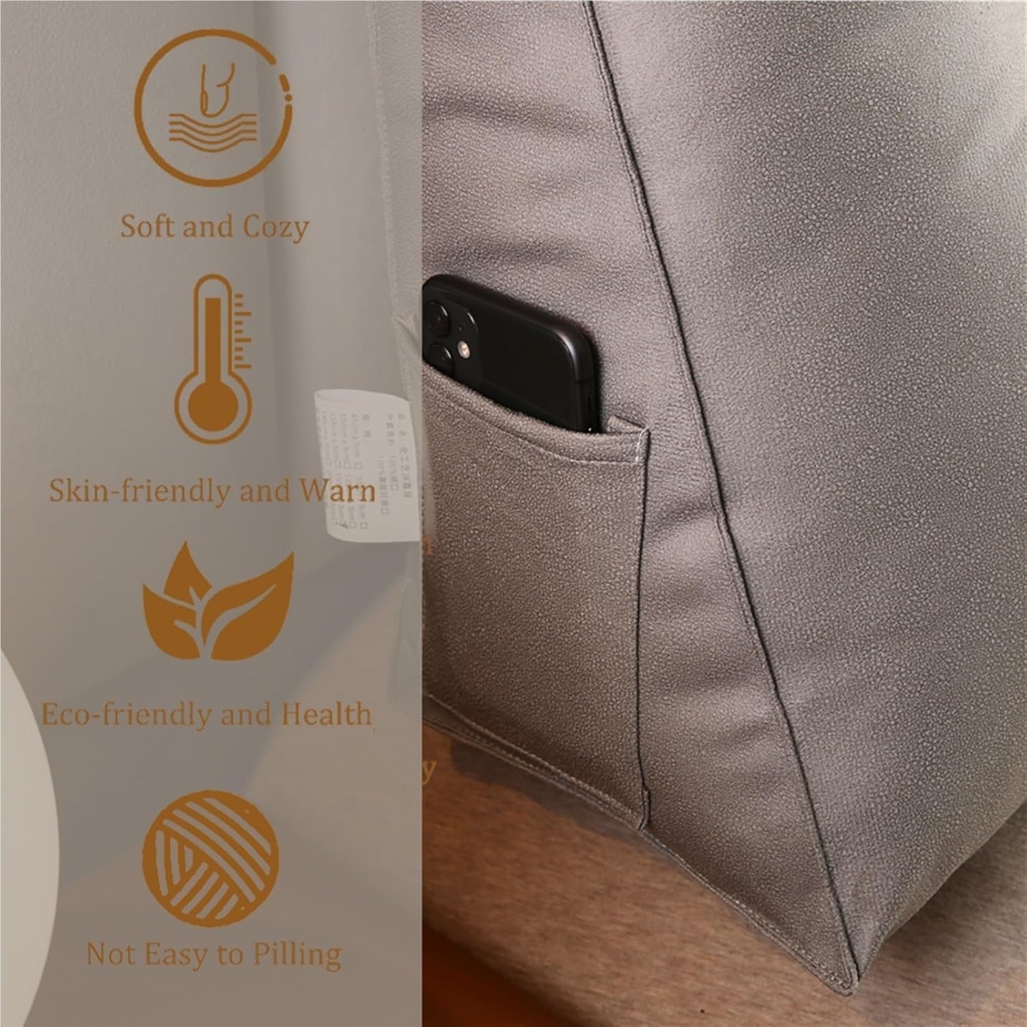 KANG DONG Large Triangular Headboard Wedge Pillow for Reading and Relaxing