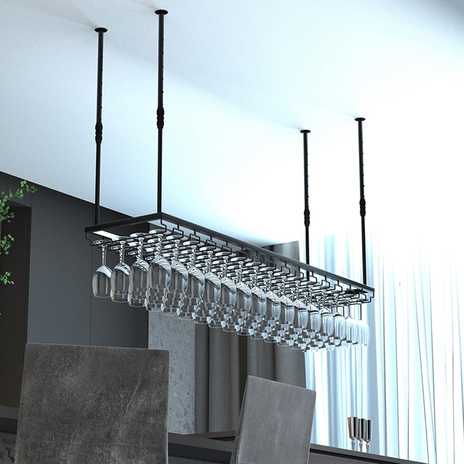 Suuim Metal Wine Glass Holder with Adjustable Height