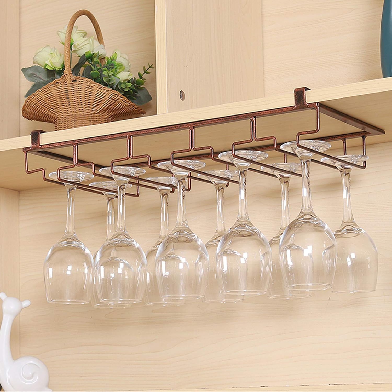 ZJDYDY Wine Glass Rack Modern Metal Under Cabinet Storage Organizer