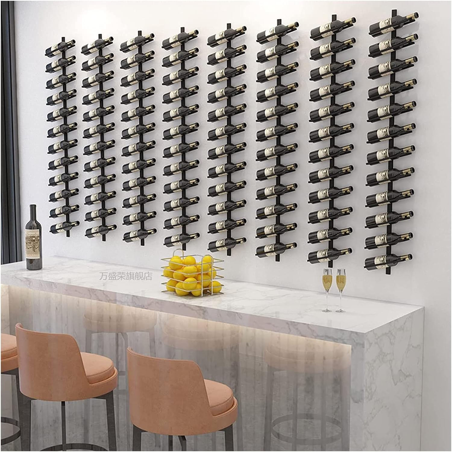 ALDEPO Wall-Mounted Wine Rack 6 Bottles Organizer