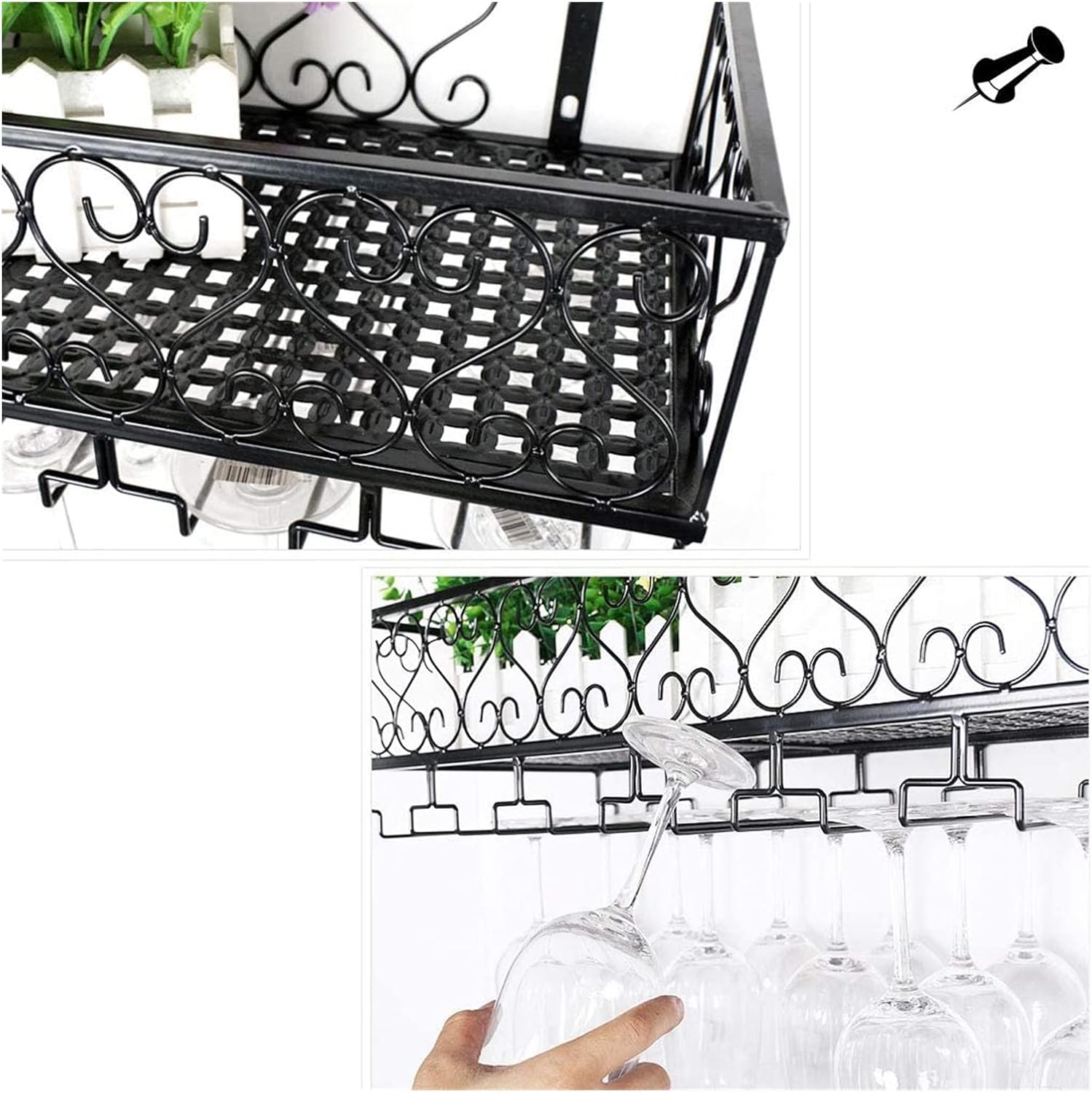 ALDEPO Wall-Mounted Wine Rack for 9 Bottles 1